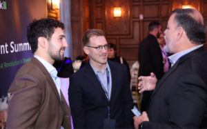 Leaders networking over drinks