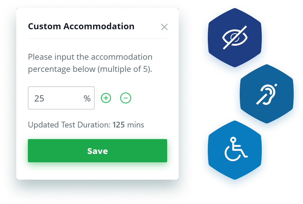 hackerrank-product-custom-accommodation HackerRank Product Interface for custom time accommodations