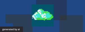 Abstract, futuristic image of a cloud generated by AI