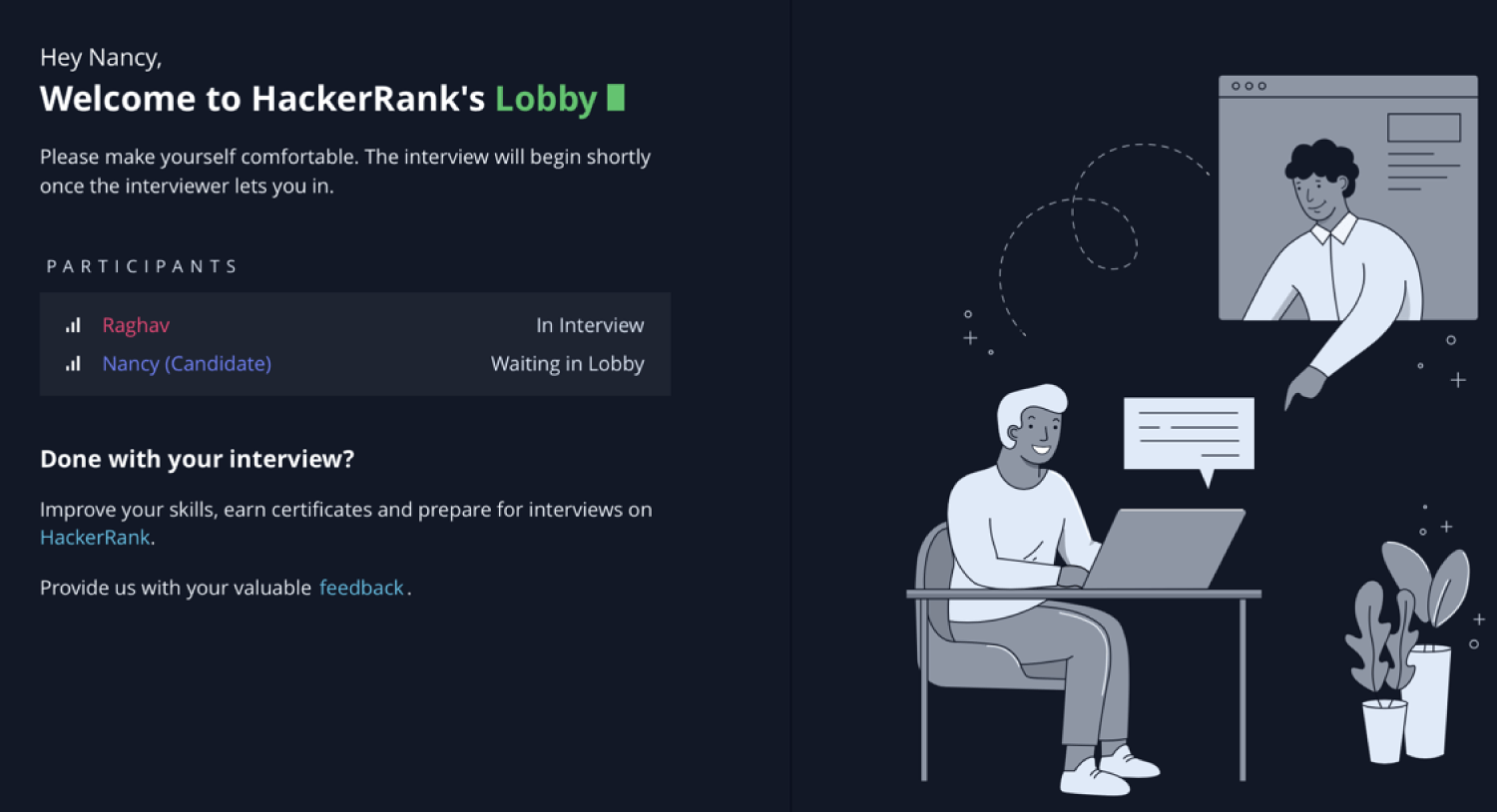 INBLOG_CandidateLobby Candidate lobby welcome screenshot